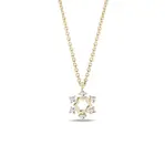 Diamantový náhrdelník vločka ve žlutém 14k zlatě KLENOTA