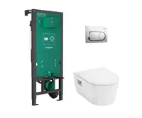 Hansgrohe EluPura Original S - Set predstenovej inštalácie, klozetu EluPura Original S a dosky SoftClose, tlačidlo iFrame Original S, chróm 60302000