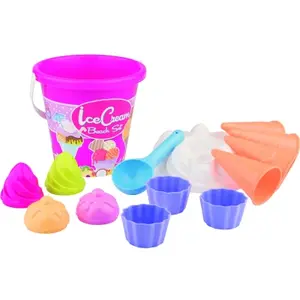 Sada na písek zmrzlina + cup cake - modrý kyblík