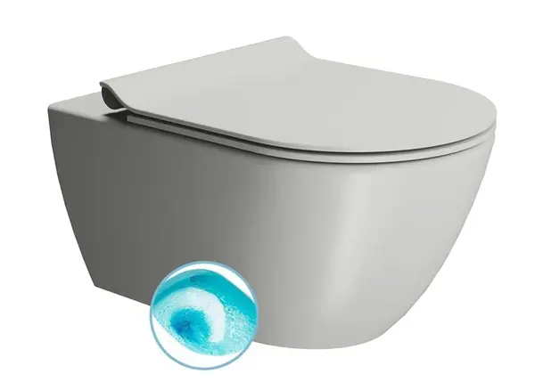 Sapho GSI Color Elements - WC závesné Pura, splachovanie Swirlflush, cenere dual-mat 881517