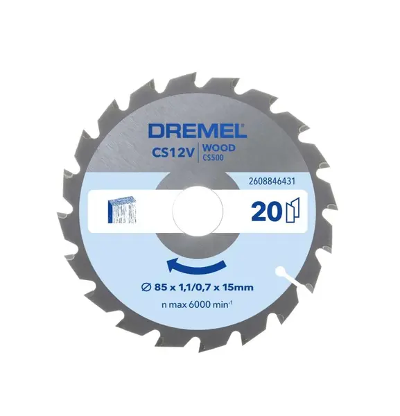 DREMEL - Pílový kotúč CS500 na drevo, 85x15 mm, 20 zubov 2608846431