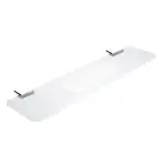 Nimco Kibo - Polička s frézovanými otvory, délka 60 cm, matný plexiglass/chrom Ki X360-26