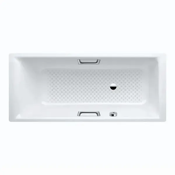 Kaldewei Ambiente - Obdĺžniková vaňa Puro Star 699, 190x90 cm, s otvormi na držadlá, bočný prepad, celoplošný antislip, biela 259934010001