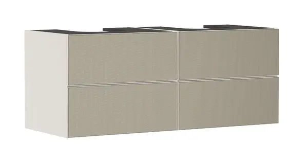 Hansgrohe Xevolos E - Umyvadlová skříňka 137x56x55 cm, 4 zásuvky, matná béžová/bronz 54197390