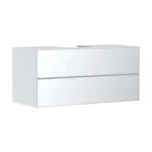 Hansgrohe Xevolos E - Umývadlová skrinka 118x56x55 cm, 2 zásuvky, matná biela/metalická biela 54193320