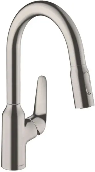 Hansgrohe Focus M42 - Dřezová baterie M4216-H180 s výsuvnou sprškou, sBOX, vzhled nerezu 71821800