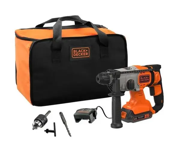BLACK+DECKER - 18V AKU kombinované kladivo, 1x aku 2,0 Ah Li-Ion, nabíječka BCD900D1S-QW