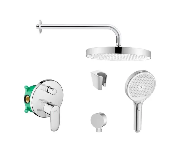SANITINO - Sprchový set s baterií a tělesem pod omítku Hansgrohe, příslušenství kielle, chrom SANI21HKK009