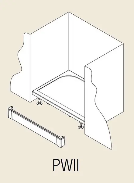 RONAL Marblemate - Hliníkový přední panel pro obdélníkovou vaničku, I-panel, 1 strana, 1600 mm - vanička černá matná PWII16006