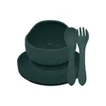 Petite&Mars Set jídelní silikonový TAKE&MATCH 3 ks Misty Green 6m+