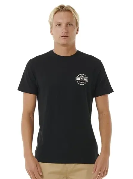 Rip curl pánské tričko Staple Black | Černá | Velikost M | 100% bavlna