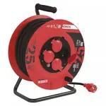 Kabel prodlužovací, 50m / 230V, cívka, 4 zásuvky, guma