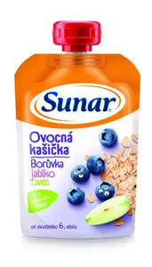 Sunar Ovocná kašička borůvka jablko ovesné vločky 120g