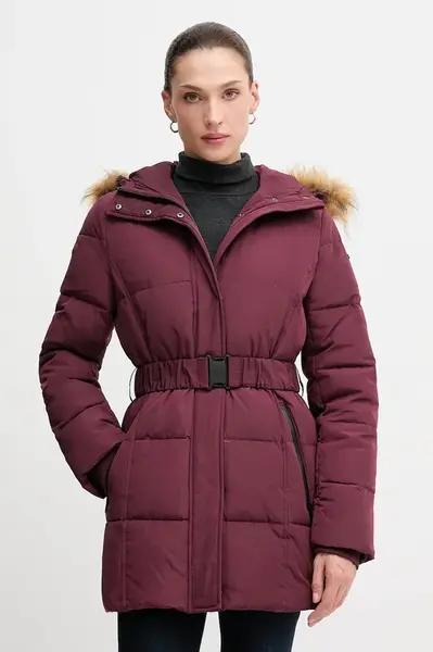 Bunda Pepe Jeans vínová barva, zimní, PL4024336