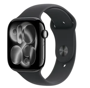 APPLE Watch 11 GPS 42mm klavírně černý hliník - černý sportovní řemínek - M/L