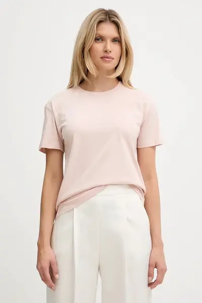 Bavlněné tričko Twinset dámské, béžová barva, 252TT2320