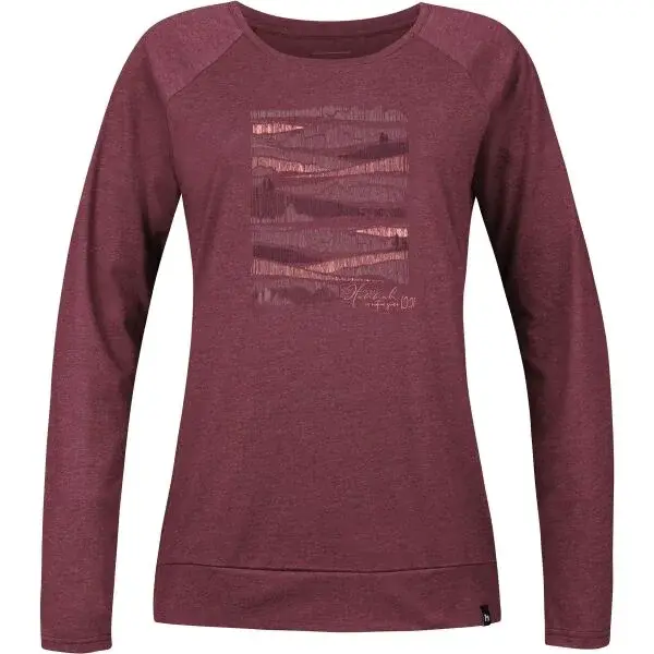 Hannah ADRY Dámské tričko s dlouhým rukávem, vínová, velikost