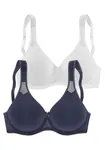 PETITE FLEUR Podprsenka  námornícka modrá / biela