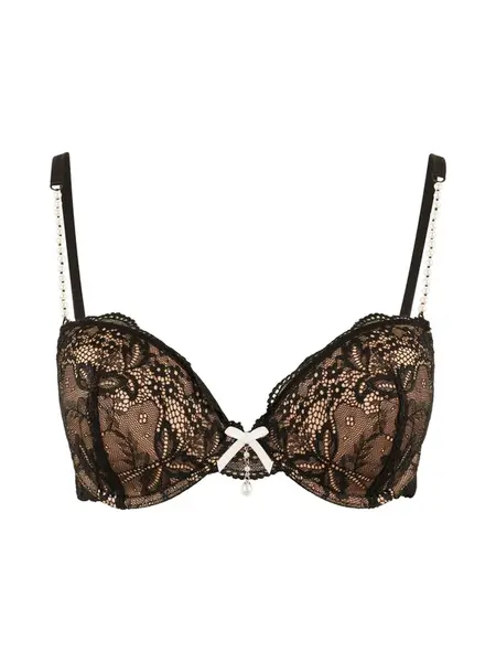 LASCANA Podprsenka  krémová / čierna