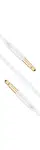 Plochý AUX kabel Fixed s konektory 2 x 3,5 mm jack bílý