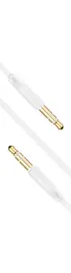 Plochý AUX kabel Fixed s konektory 2 x 3,5 mm jack bílý