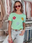 T-shirt damski w kwiaty DAISYLA miętowy Dstreet