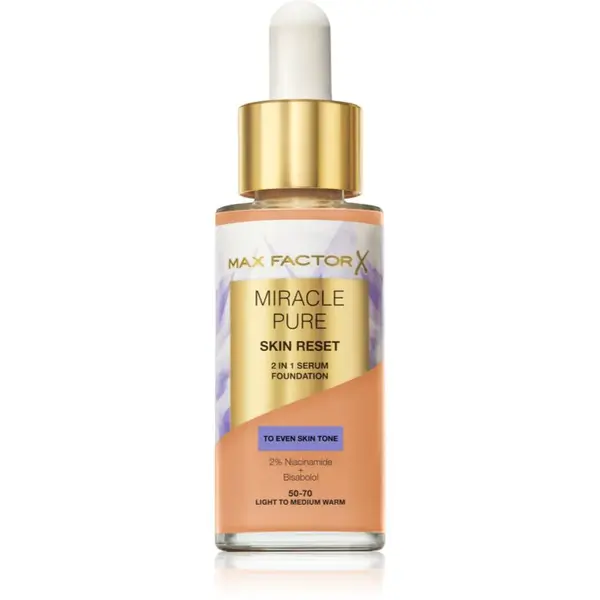 Max Factor Miracle Pure Skin Reset ošetrujúci make-up odtieň 50-70 Light to Medium Warm 30 ml