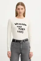 Tričko s dlouhým rukávem Weekend Max Mara RENOIR béžová barva, 2525946032600