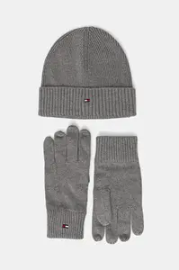 Čepice a rukavice s příměsí kašmíru Tommy Hilfiger 2-pack