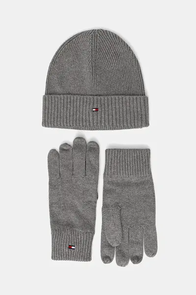 Čepice a rukavice s příměsí kašmíru Tommy Hilfiger 2-pack