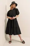 Bigdart 1937 Watermelon Sleeve Layered Dress - Black