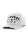 Bavlněná baseballová čepice 47 brand MLB New York Yankees šedá barva, s aplikací, B-RSCOE17GWP-GY
