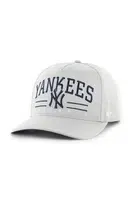 Bavlněná baseballová čepice 47 brand MLB New York Yankees šedá barva, s aplikací, B-RSCOE17GWP-GY