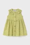Dětské bavlněné šaty Mayoral zelená barva, mini, 1921