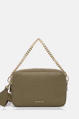 Kožená kabelka MICHAEL Michael Kors zelená barva, 32S5GYTC5L