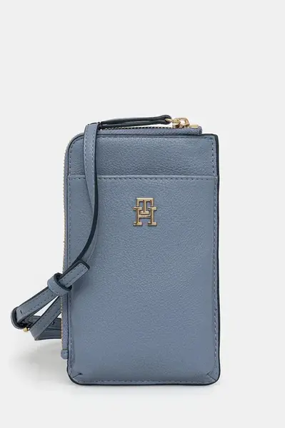 Peněženka Tommy Hilfiger dámská, modrá barva, AW0AW17512