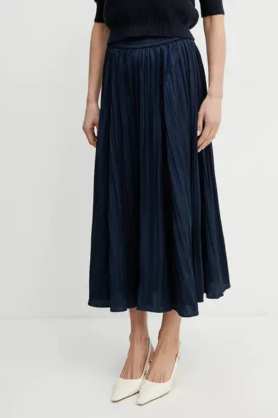 Sukně MICHAEL Michael Kors tmavomodrá barva, midi, áčková, MS570GDHCP