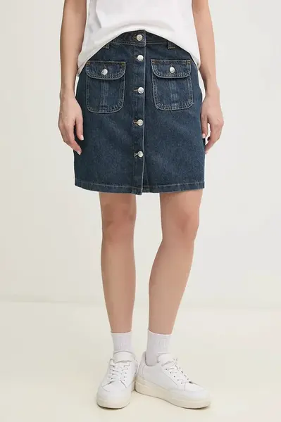 Džínová sukně Joop! tmavomodrá barva, mini, pouzdrová, 30046658