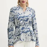 Košile Bruuns Bazaar dámská, modrá barva, regular, se stojáčkem, BBW4336