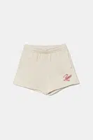 Dětské kraťasy Puma ESS SCRIPT Shorts G béžová barva, s aplikací, 685869