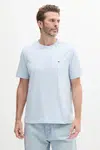 Bavlněné tričko Tommy Hilfiger modrá barva, MW0MW39995