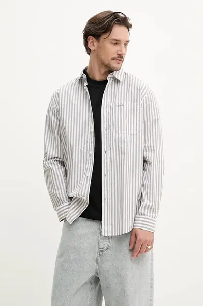 Bavlněná košile HUGO bílá barva, regular, s klasickým límcem, 50539309