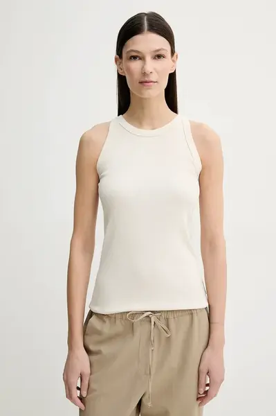 Bavlněný top Marc O'Polo béžová barva, 503211250011