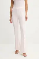 Kalhoty Guess EVELINA dámské, růžová barva, zvony, high waist, W4YB01 KCBO2