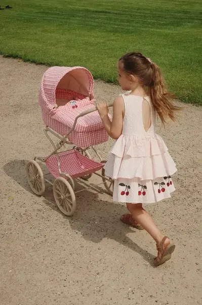 Šaty Konges Sløjd ELLIE DRESS GOTS béžová barva, midi, KS103056