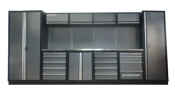 Sestava dílenského nábytku Procarosa PROFESSIONAL XL-6 Pracovní deska: nerezová