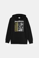 Dětská mikina Puma MID90S Hoodie FL černá barva, s kapucí, s potiskem, 685147