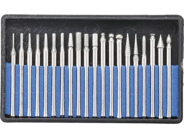 BGS technic Brusná a frézovací tělíska, diamantová, dřík 3 mm, sada 20 ks - BGS 1607