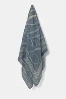 Lněný šátek Tommy Hilfiger dámský, modrá barva, AW0AW17491