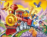 Zvieratká vo vláčiku (US14) - puzzle z kategorie Naučné puzzle